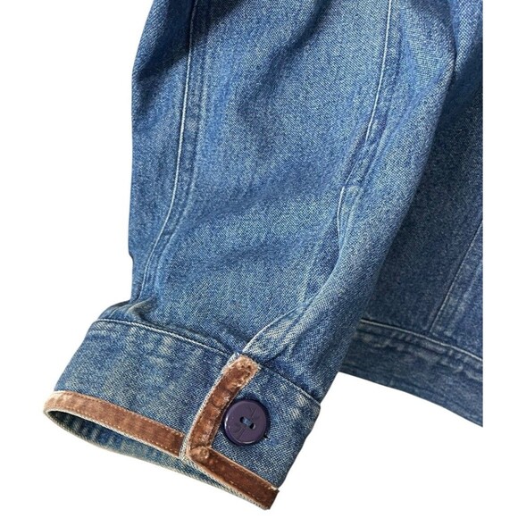 Hearts Of Palm Embellished Jean Jacket Paisley Plush Womens 14 Button Down‎ - Picture 3 of 10